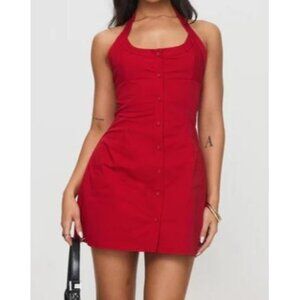 knee length dresses for ladies Black Chiffon Halterneck Mini Dress